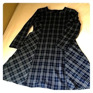 Navy/ White Dress Long Sleeved